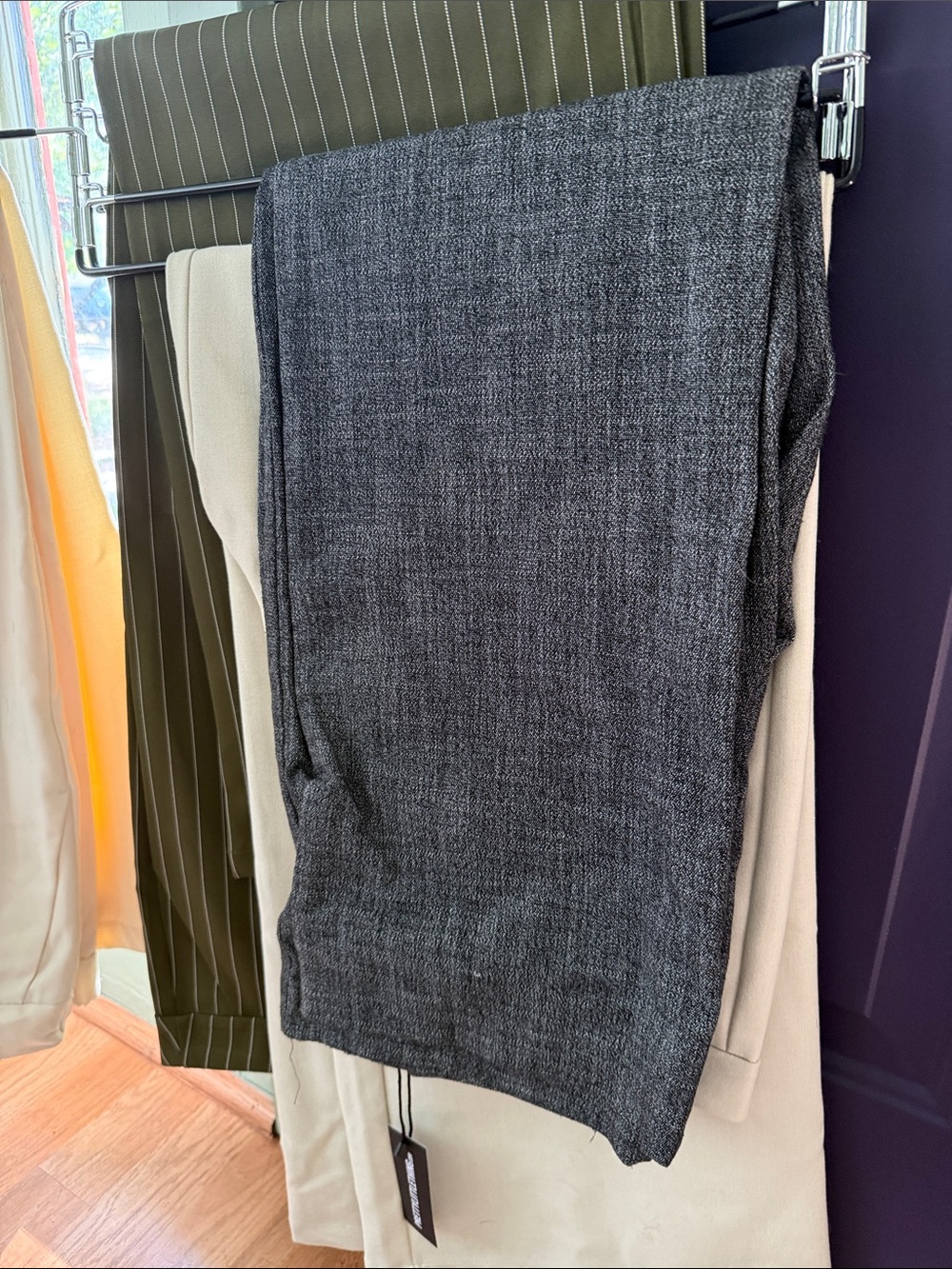 Gray Textured Work Pants